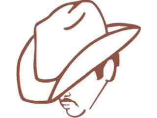 Cowboy Hat Tipped Decal Proportional