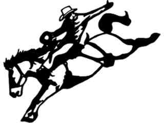  Cowboy Horse Rodeo 2 Decal Proportional