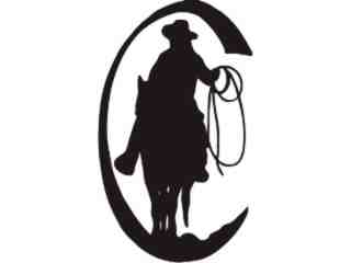  Cowboy Roper Half Circle_ C U 1 Decal Proportional