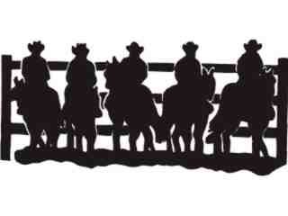  Cowboys At The Fence Decal Proportional