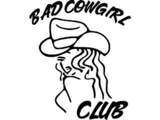  Cowgirl Club Decal Proportional