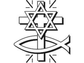  Cross Fish Decal Proportional