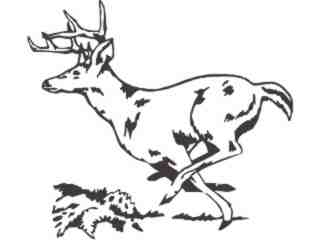  Deer Buck Running Decal Proportional