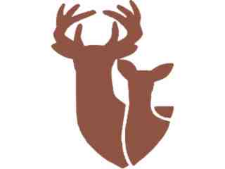  Deer Silhouette Decal Proportional