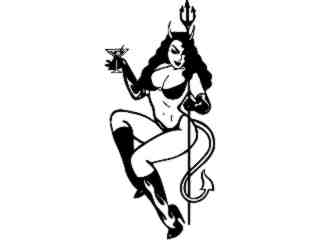  Devil Chic Pitch Fork Decal Proportional