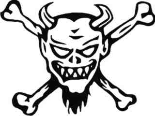  Devil Crossbones Decal Proportional
