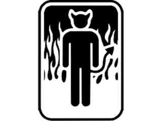  Devil Dude Sign Decal Proportional
