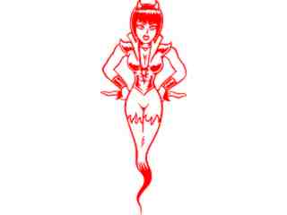  Devil Geni Girl Decal Proportional