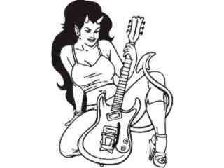  Devil Guitar Chic Decal Proportional