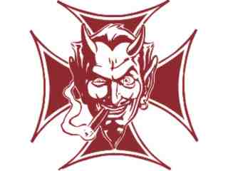  Devil Iron Cross Decal Proportional