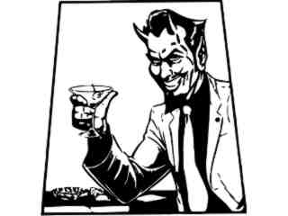  Devil Martini Decal Proportional