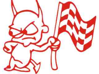  Devil Racer Cartoon Decal Proportional