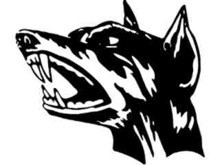  Doberman Growl Decal Proportional