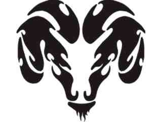  Dodge L O G O Tribal 1 Decal Proportional