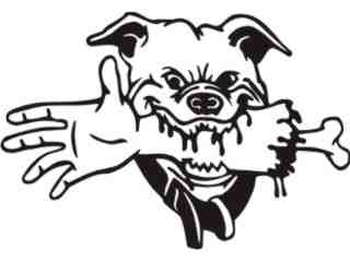  Dog Chewing Arm Decal Proportional