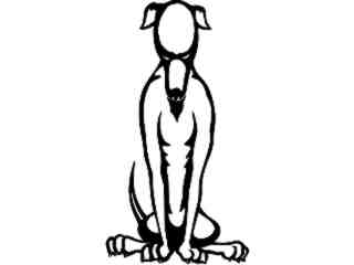  Dog Greyhound Straight_ M B 1 Decal Proportional