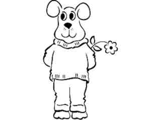  Dog With Flower_ 0 4 5_ V A 1 Decal Proportional