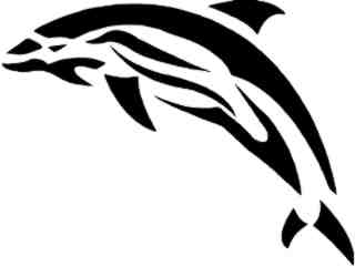  Dolphin Tribal Decal Proportional