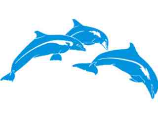  Dolphins Trio Decal Proportional