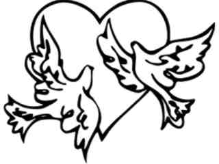  Doves Heart Decal Proportional