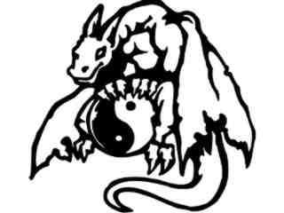 Dragon Yin Yang Decal Proportional