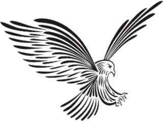  Eagle Bald Coming Down Lines Decal Proportional