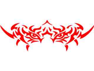  Eyes Tribal Cat Decal Proportional