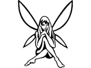  Fairy Legs Crossed Decal Proportional