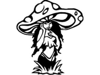  Fairy Mushroom Hat Decal Proportional