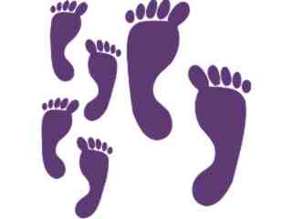  Feet Prints Set Decal Proportional
