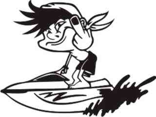 Finger Boy Jet Ski Decal Proportional