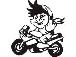  Finger Boy On Bike Decal Proportional