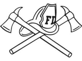  Fire Department Hat Ax Decal Proportional