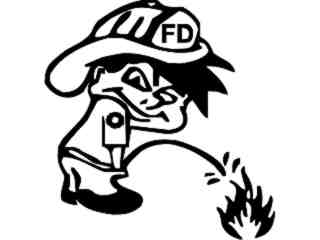  Fire Fighter Piss On Decal Proportional