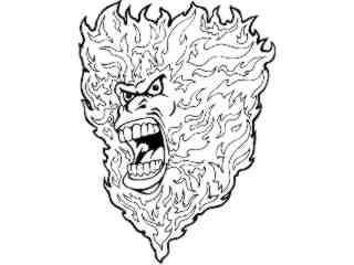  Fire Monkey Face_ M B 1_ D T L Decal Proportional