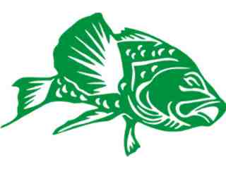  Fish Bass 4 Decal Proportional