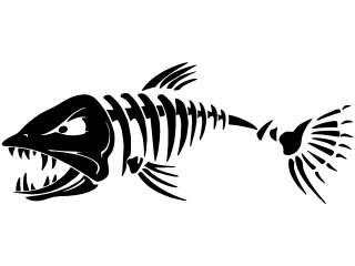  Fish Mad Skeleton Solid Decal Proportional