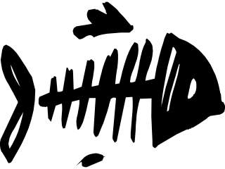  Fish Skeleton Drawn Decal Proportional