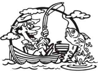  Fisherman Boat Decal Proportional