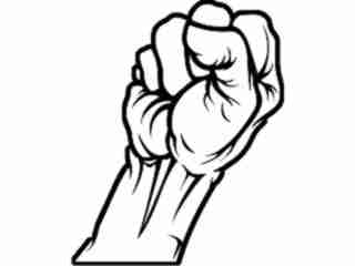  Fist Power Decal Proportional