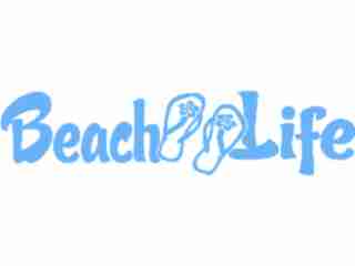  Flip Flop Sandals Beach Life Decal Proportional