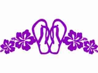  Flip Flop Sandals Flower 1 Decal Proportional