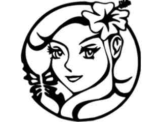  Flower Girl Circle Decal Proportional