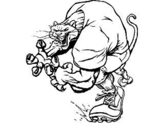  Football Cougar_ M B 1_ D T L Decal Proportional