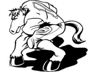  Football Horse Mustang 1_ M B 1 Decal Proportional