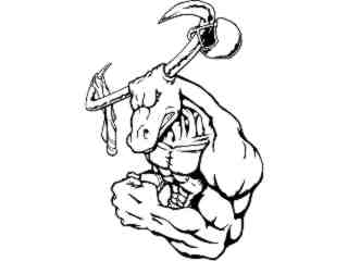  Football Steer Longhorn Hold_ M B 1 Decal Proportional