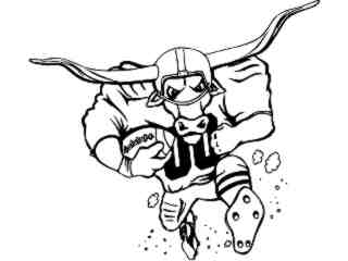  Football Steer Longhorn Run_ M B 1 Decal Proportional