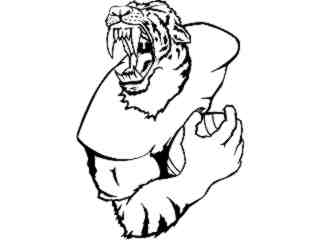  Football Tiger Yell_ M B 1 Decal Proportional