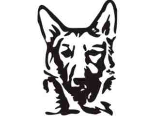  German Shephard Dog Front Decal Proportional