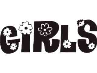  Girls Flower Word Decal Proportional